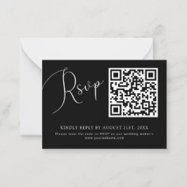 Minimalistischer QR Code Wedding Website RSVP Card Mitteilungskarte
