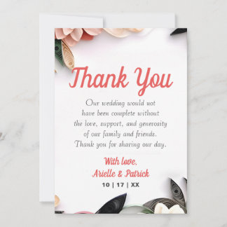 Minimalistischer Rahmen für das Hochzeitspapier Dankeskarte