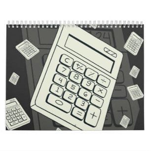 Minimalistischer Rechner und mathematische Mustera Kalender