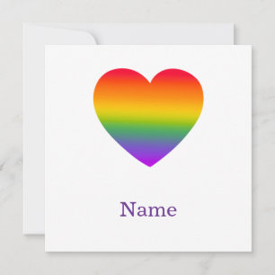 Minimalistischer Regenbogen-Linien-Herz - Süße Far Dankeskarte
