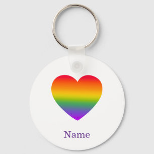 Minimalistischer Regenbogen-Linien-Herz - Süße far Schlüsselanhänger