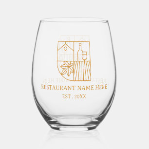 Minimalistischer Restaurantname Weinglas Ohne Stiel