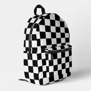 Minimalistischer Retro-Karo – Monochrome Streetwea Bedruckter Rucksack