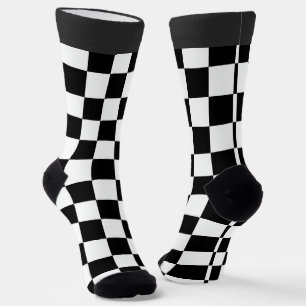 Minimalistischer Retro-Karo – Monochrome Streetwea Socken