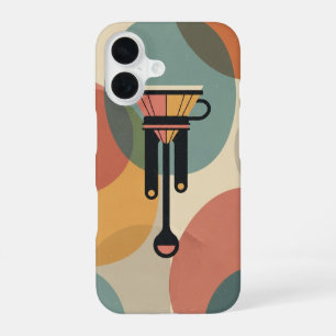 Minimalistischer Retro-Pour-Over-Kaffee iPhone 16 Hülle