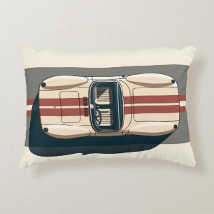 Minimalistischer Retro-Rennwagenstreifen Dekokissen