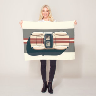 Minimalistischer Retro-Rennwagenstreifen Fleecedecke