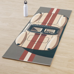 Minimalistischer Retro-Rennwagenstreifen Yogamatte