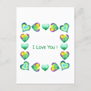 Minimalistischer Romantischer Ich liebe dich Valen Postkarte