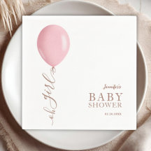 Minimalistischer Rosa-Ballon Oh Mädchen Baby-Party