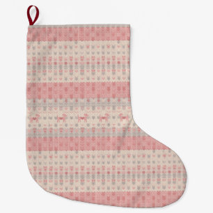 Minimalistischer rosa nordischer Hunde-Weihnachtss Großer Weihnachtsstrumpf