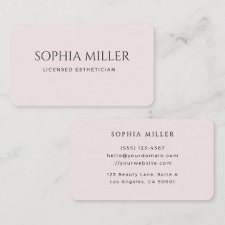 Minimalistischer rosa redaktioneller Schönheitsexp Visitenkarte
