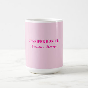 Minimalistischer rosa trendiger personalisierter N Kaffeetasse