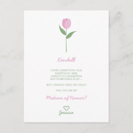Minimalistischer rosa Tulip für den Vorschlag für  Postkarte
