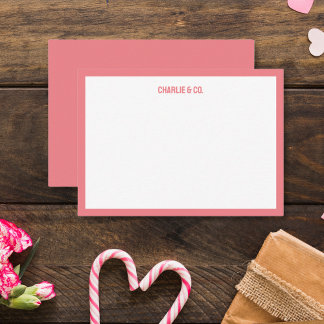 Minimalistischer, rosafarbener Single, personalisi Mitteilungskarte