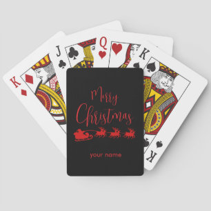 Minimalistischer roter Frohe Weihnachten Handyhüll Spielkarten