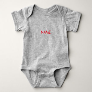 Minimalistischer roter grauer benutzerdefinierter  baby strampler