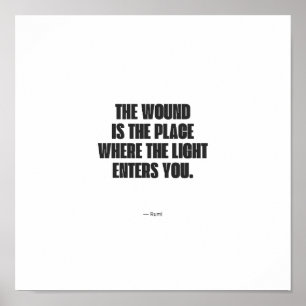 Minimalistischer Rumi-Zitatposter - Die Wunde ist Poster