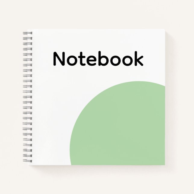 Minimalistischer Salbeigrüner Notizblock Notizbuch (Vorderseite)