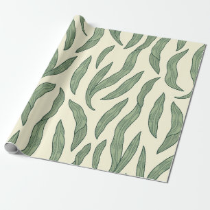 Minimalistischer Salbeigrüner Seetang Botanical Geschenkpapier