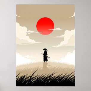 Minimalistischer Samurai Poster