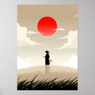 Minimalistischer Samurai Poster