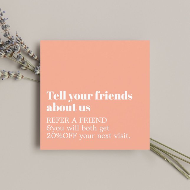 Minimalistischer, sauberer Pastel Fett Salon Empfehlungskarte (Von Creator hochgeladen)