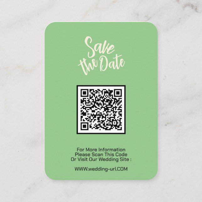 Minimalistischer Save the Date Hochzeitsseiten - Q Begleitkarte (Rückseite)
