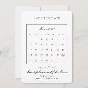 Minimalistischer Save-the-Date-Kalender Save The Date