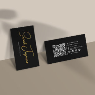 Minimalistischer, scannbarer Qrcode aus Black & Go Visitenkarte