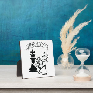 Minimalistischer Schachmatt Schwarz und Weiß Fotoplatte