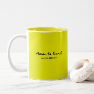 Minimalistischer Schattengelb Zweifarbige Tasse