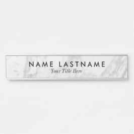 Minimalistischer, schlichter, grauer, weißer Marmo Türschild