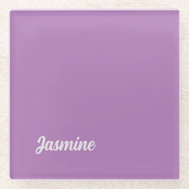 Minimalistischer Schlichter handgeschriebener Name Glasuntersetzer (Vorderseite)