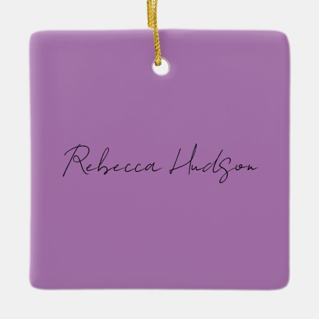 Minimalistischer Schlichter handgeschriebener Name Keramikornament (Vorderseite)