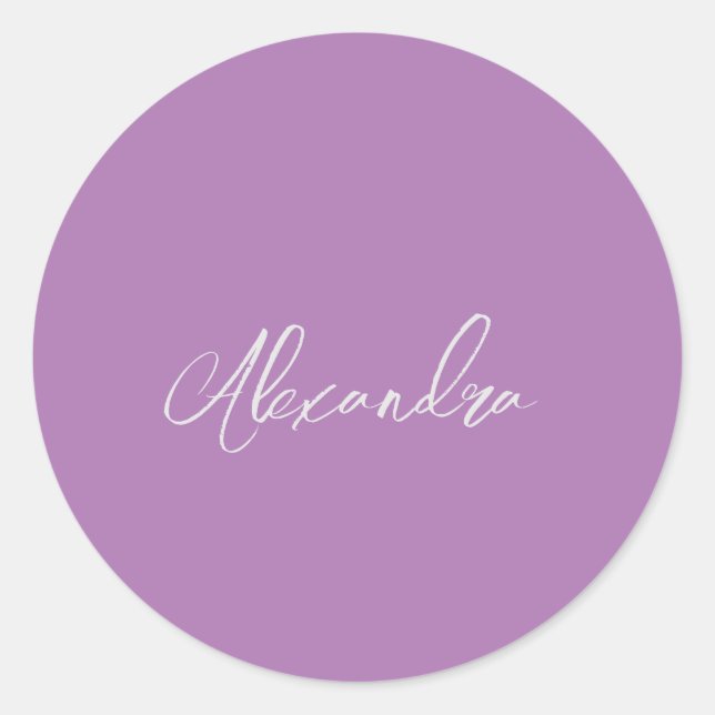 Minimalistischer Schlichter handgeschriebener Name Runder Aufkleber (Vorderseite)