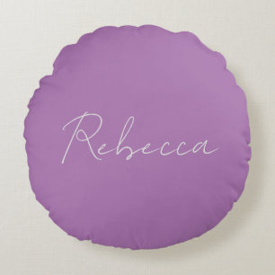Minimalistischer Schlichter Handgeschriebener Name Rundes Kissen