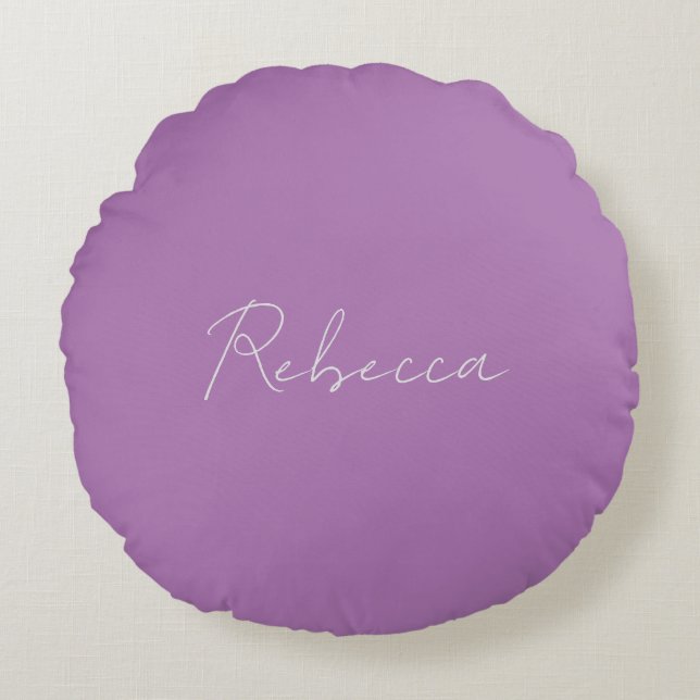 Minimalistischer Schlichter handgeschriebener Name Rundes Kissen (Vorderseite)