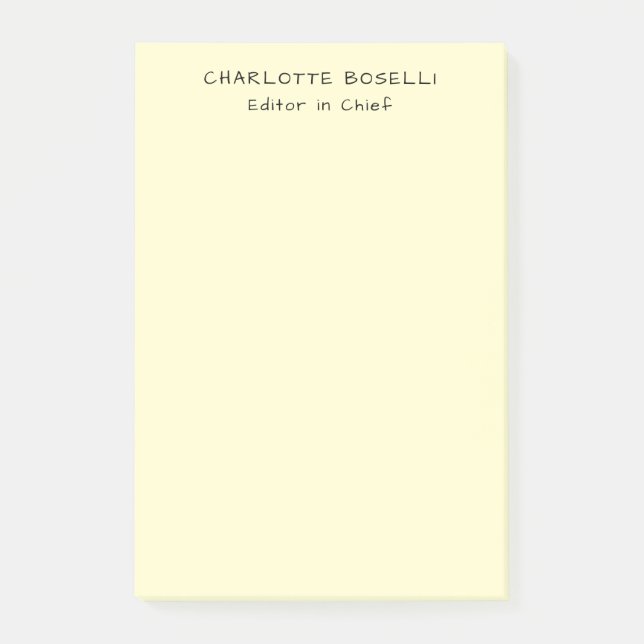 Minimalistischer schlichter klassischer profession post-it klebezettel (Vorderseite)