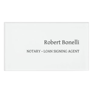 Minimalistischer Schlichter moderner Notar-Agent Namenschild