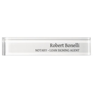Minimalistischer Schlichter moderner Notar-Agent Namensplakette