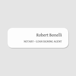 Minimalistischer Schlichter moderner Notar-Agent Namensschild