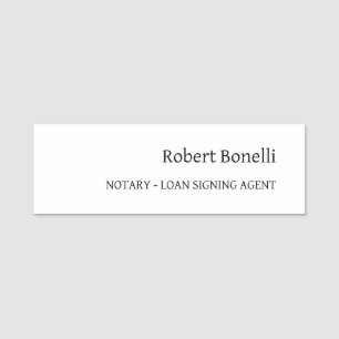 Minimalistischer Schlichter moderner Notar-Agent Namensschild