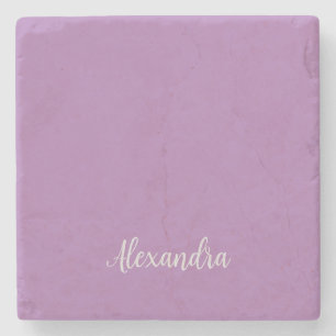 Minimalistischer Schlichter Name Lavender Calligra Steinuntersetzer