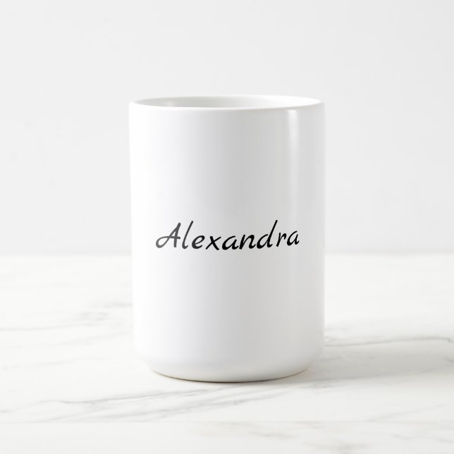 Minimalistischer Schlichter Name Schwarz-weiß Kaffeetasse (Mittel)