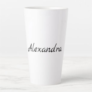 Minimalistischer Schlichter Name Schwarz-weiß Milchtasse