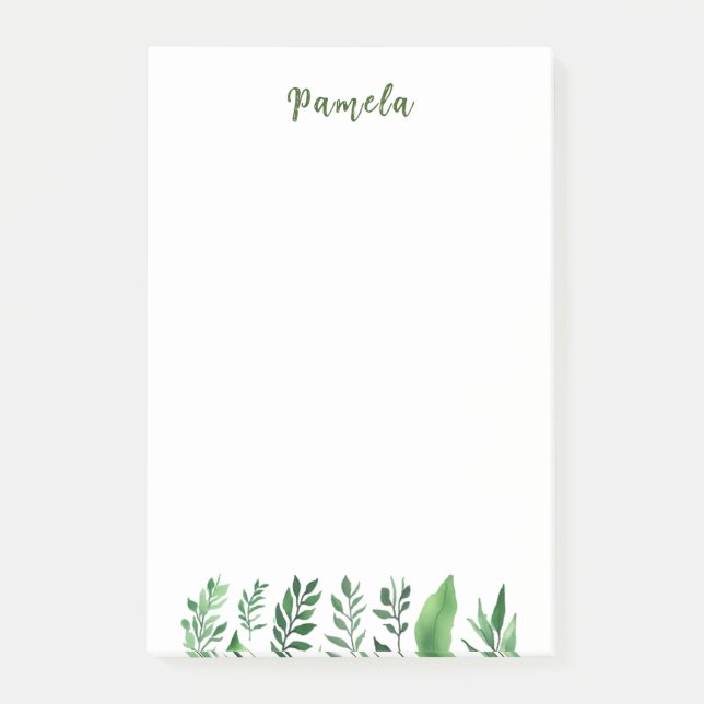 Minimalistischer Schlichter Niedlicher Name Blumen Post-it Klebezettel (Vorderseite)