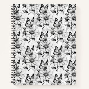 Minimalistischer Schmetterling im Design der Blume Notizbuch
