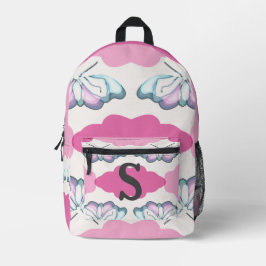 Minimalistischer Schmetterling und Wolken Bedruckter Rucksack