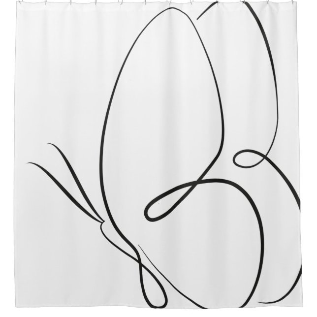 Minimalistischer Schmetterlingsduschvorhang Duschvorhang (Vorderseite)